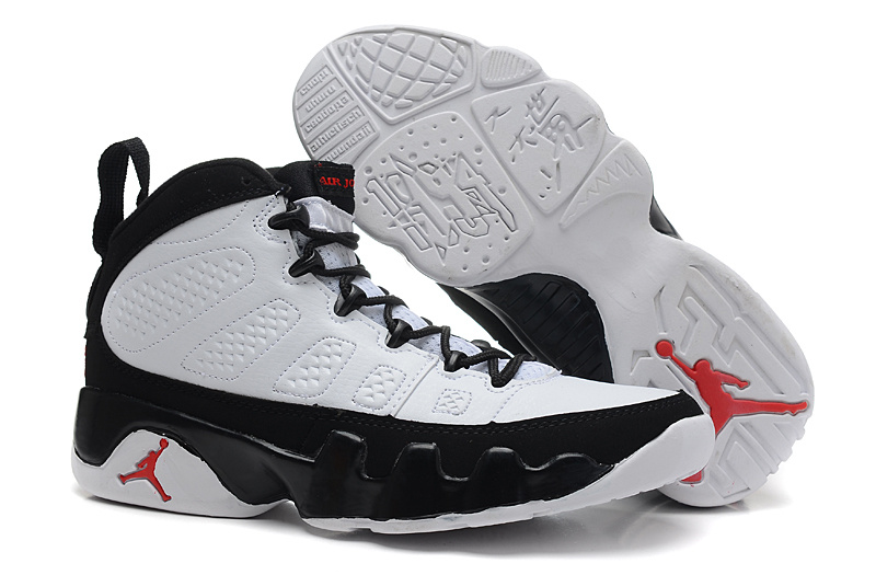 Air Jordan 9 White Black For Women - Click Image to Close