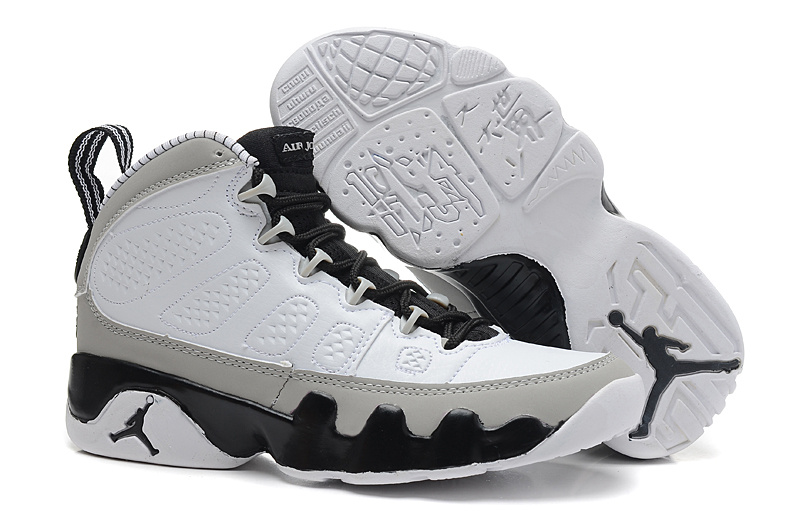 Air Jordan 9 White Grey Black For Women