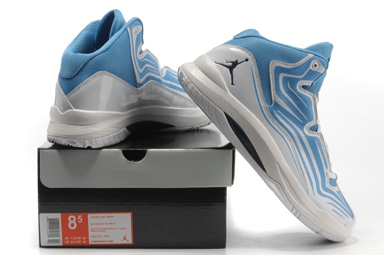 Air Jordan Aero Mania Grey Blue Shoes - Click Image to Close