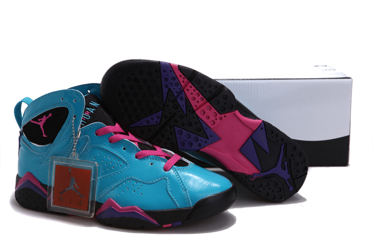 Air Jordan 7 Hardcover Blue Pink Black For Women