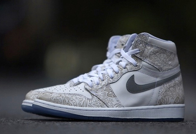 Air Jordan High 1 Carving White Shoes For Lovers