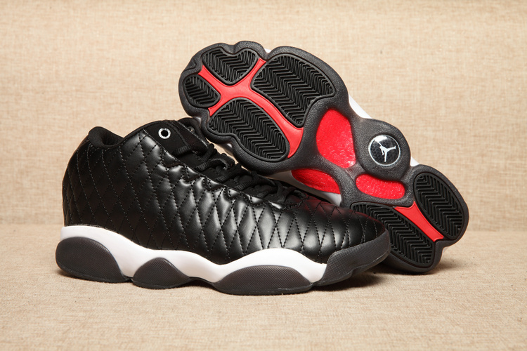 Air Jordan Horizon Low Quilted Black Shoes of AJ13 - Click Image to Close