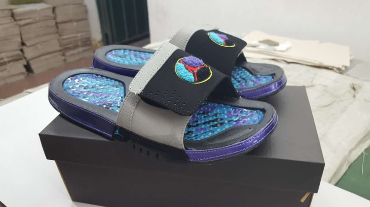 Air Jordan Hydro VIII Black Purple Sandal - Click Image to Close