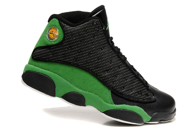 Authentic Air Jordan Retro 13 Black Green Shoes - Click Image to Close