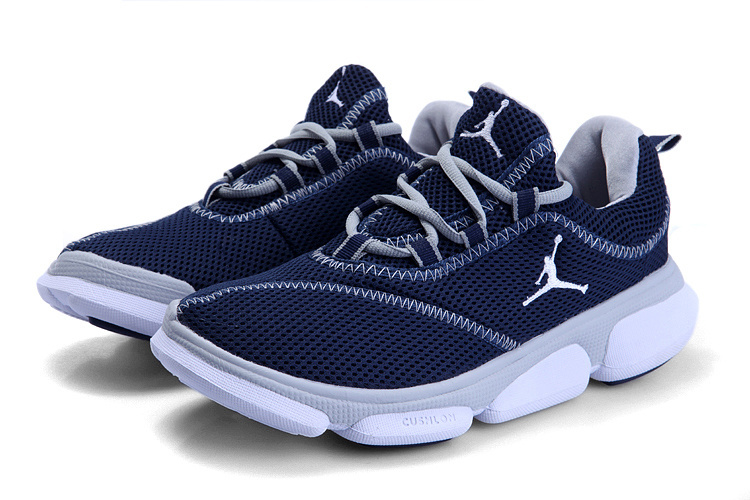 Air Jordan Running Shoes Dark Blue White - Click Image to Close