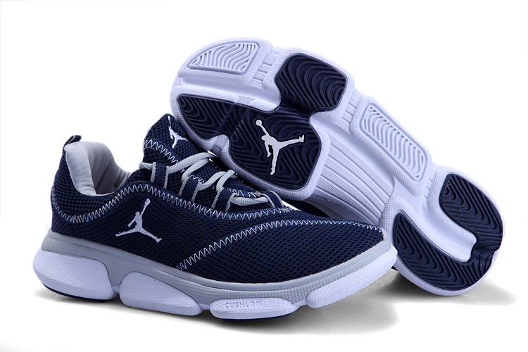 Air Jordan Running Shoes Dark Blue White - Click Image to Close