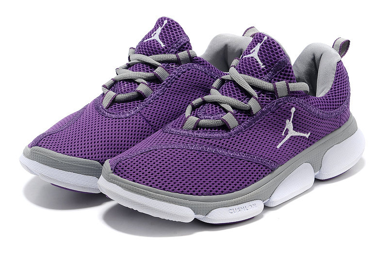 Air Jordan Running Shoes Purple Grey White For Women