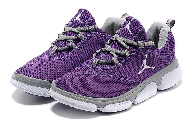 Air Jordan Running Shoes Purple Grey White For Women - Click Image to Close