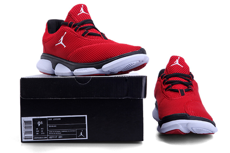 Air Jordan Running Shoes Red Black White - Click Image to Close
