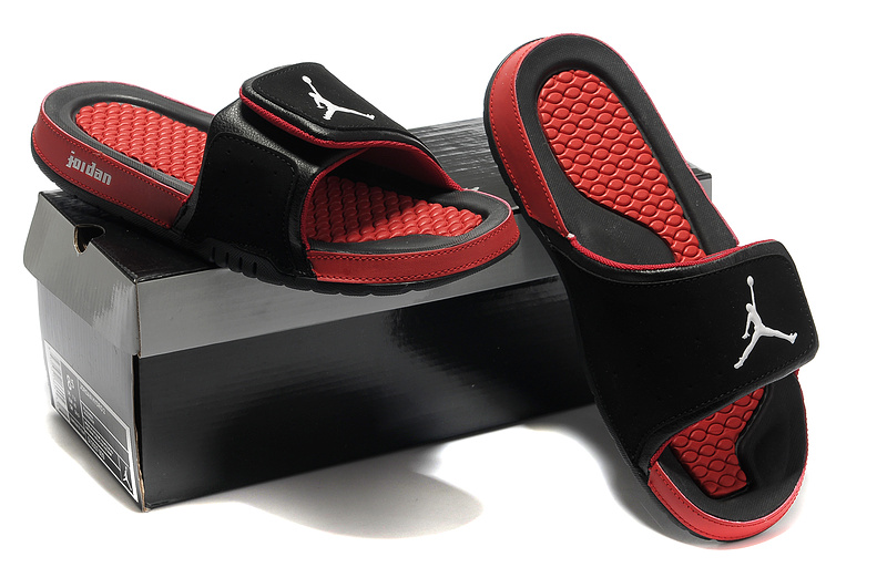 Air Jordan Slipper Black Red - Click Image to Close