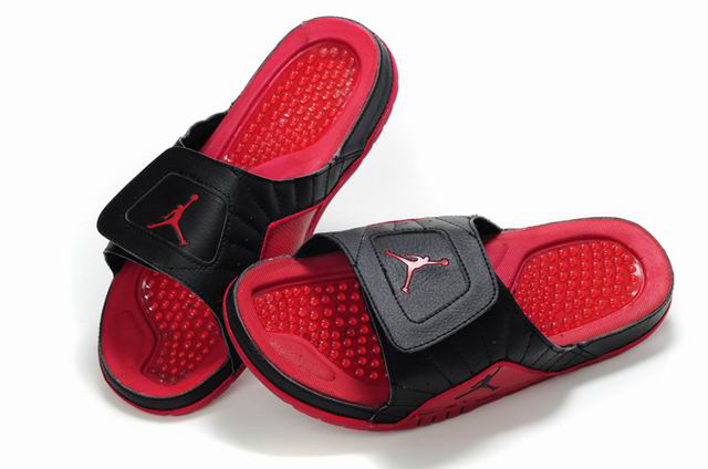 Air Jordan Slipper Red Black - Click Image to Close