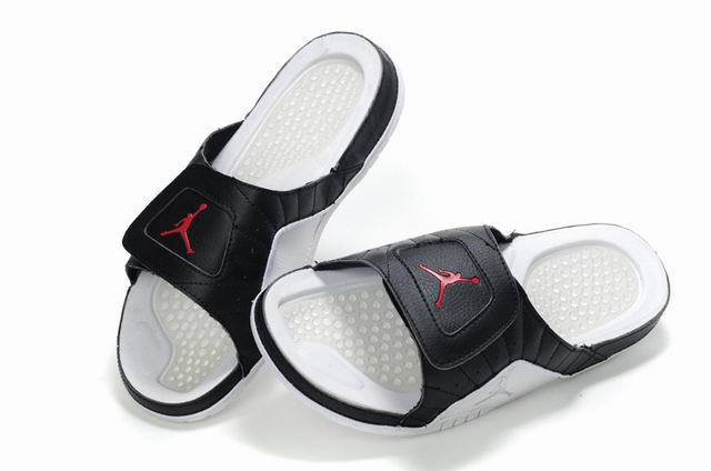 Air Jordan Slipper White Black Red - Click Image to Close