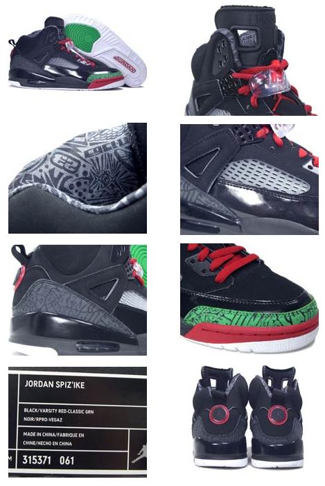 Air Jordan Spizike Black Varsity Red Classic Green Shoes