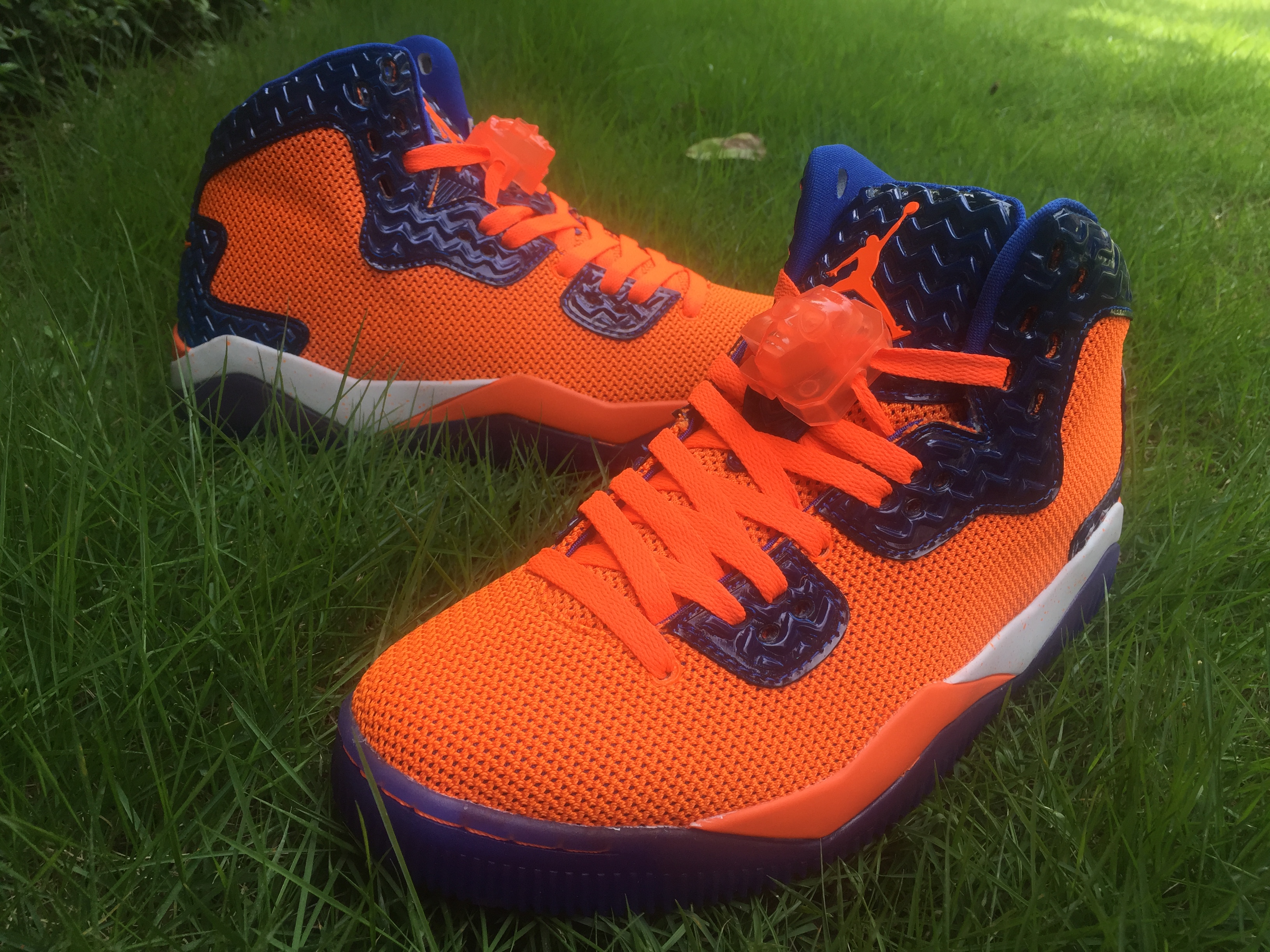 Air Jordan Spizike Orange Dark Blue Shoes - Click Image to Close