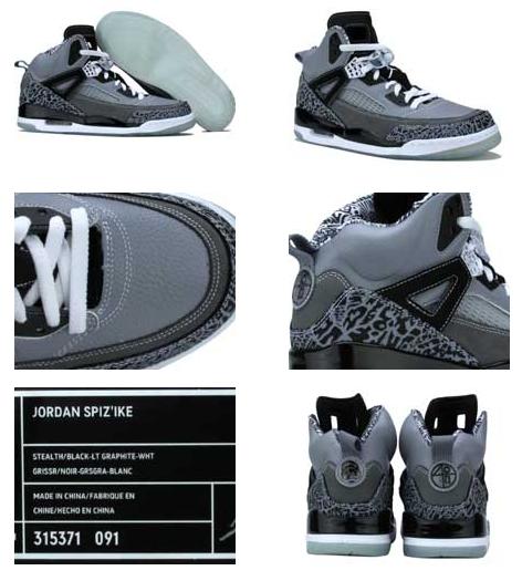 Air Jordan Spizike Stealth Black Lt Graphite White Shoes - Click Image to Close