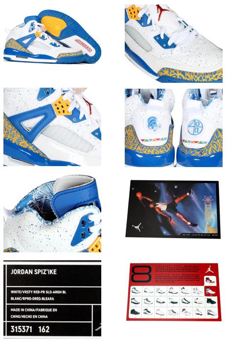 Air Jordan Spizike White Varsity Red Pro Gold Argon Blue Shoes