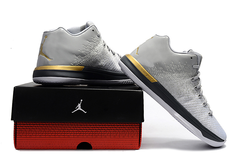 Air Jordan XXXI Low Grey Black Gold Shoes