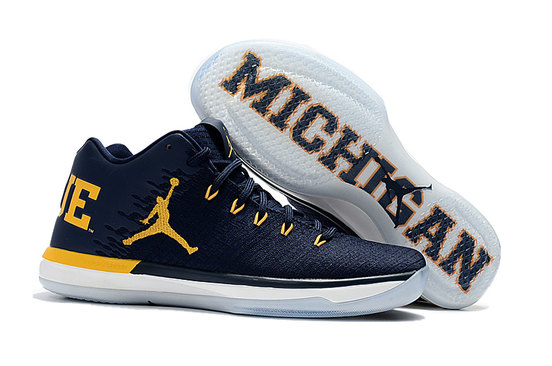 Air Jordan XXXI Low Michigan Black Yellow Shoes - Click Image to Close