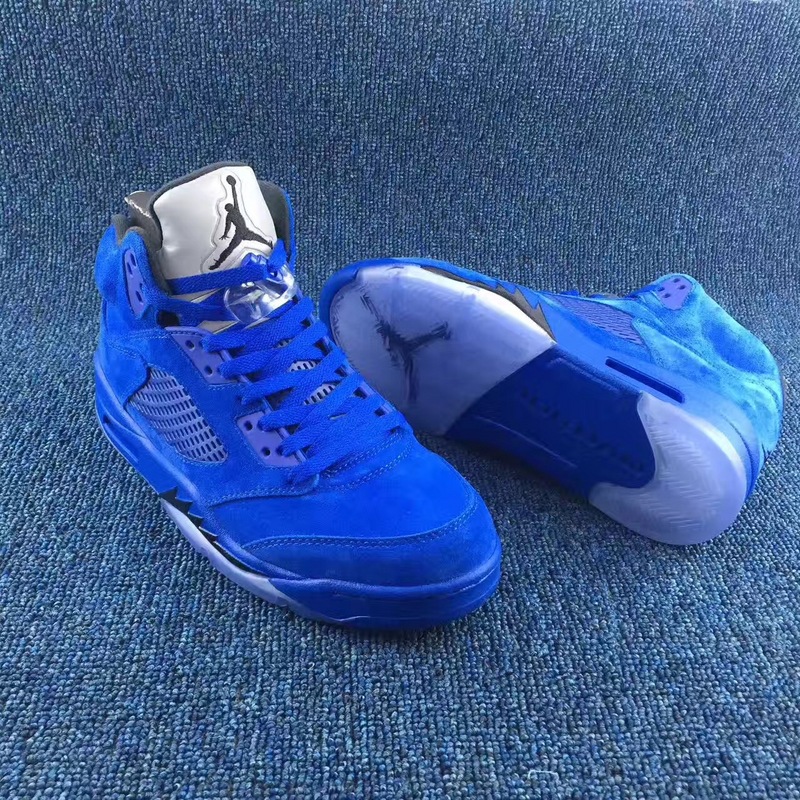 Authentic Air Jordan 5 Sapphire Blue Shoes - Click Image to Close