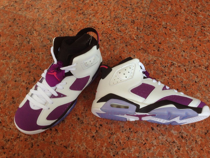 Authentic Air Jordan 6 White Purple For Women