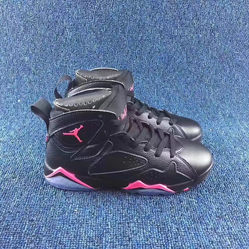Authentic Air Jordan 7 GS Black Pink Shoes - Click Image to Close