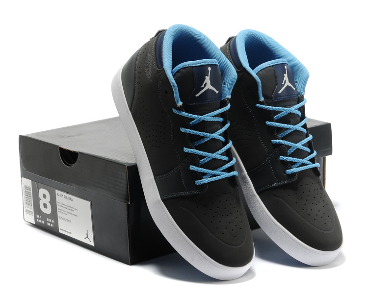 Casual Jordan 1 Black Blue Shoes