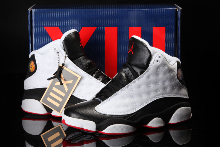 Cool Summer Air Jordan 13 White Black Red Shoes - Click Image to Close