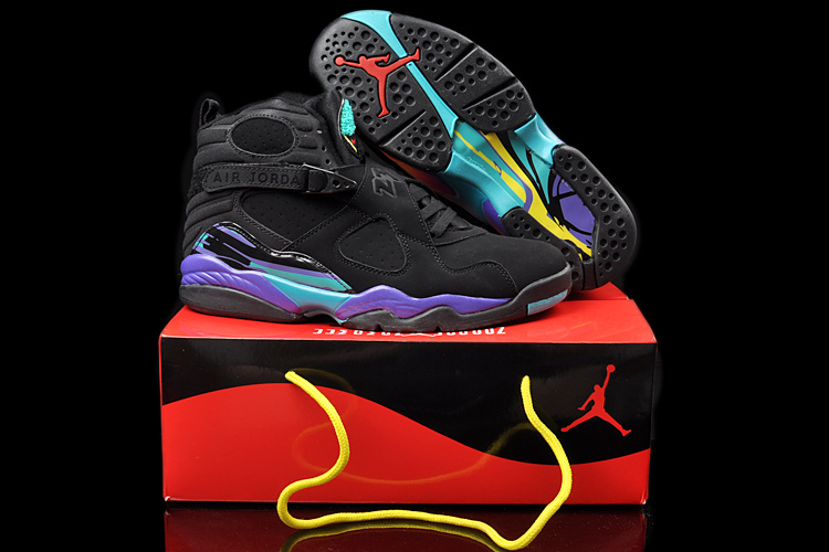 Duplicate Air Jordan 8 Black Green Shoes - Click Image to Close