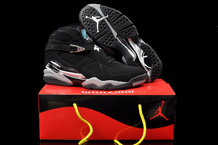 Duplicate Air Jordan 8 Black Grey Shoes - Click Image to Close