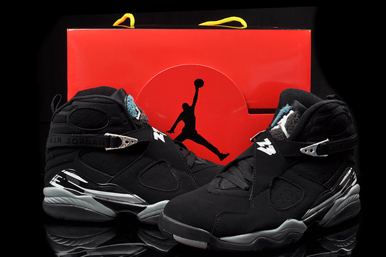 Duplicate Air Jordan 8 Black Grey Shoes - Click Image to Close