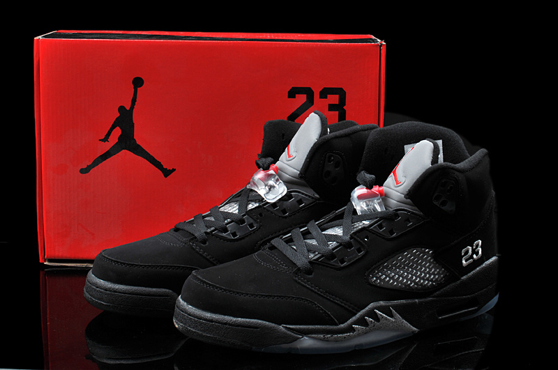 New Arrival Hardback Air Jordan 5 All Black Shoes - Click Image to Close