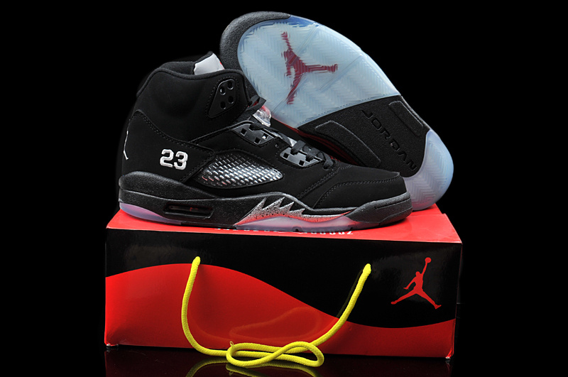 New Arrival Hardback Air Jordan 5 All Black Shoes