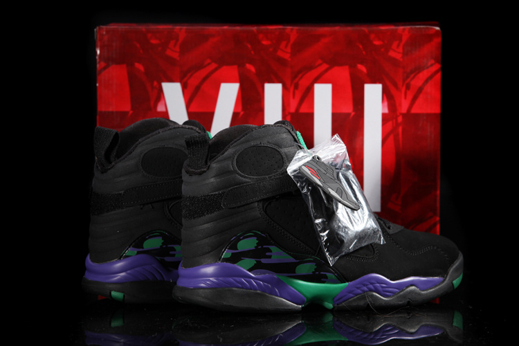 Hardback Air Jordan 8 Black Green Purple Shoes