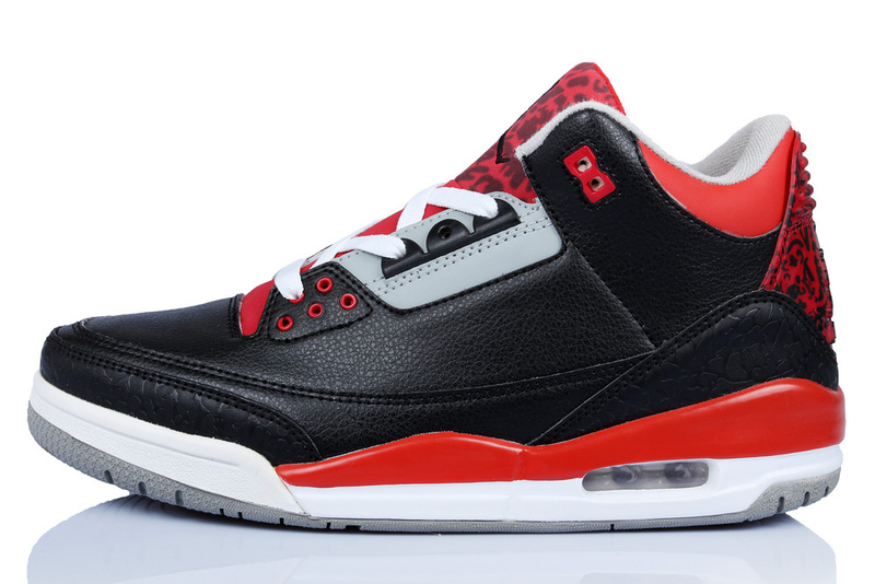 New Arrival Jordan 3 Retro Bandit Edition Black Red White Shoes - Click Image to Close