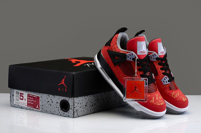 New Arrival Jordan 4 Limited Edition Super Bulls Red Black White Shoes