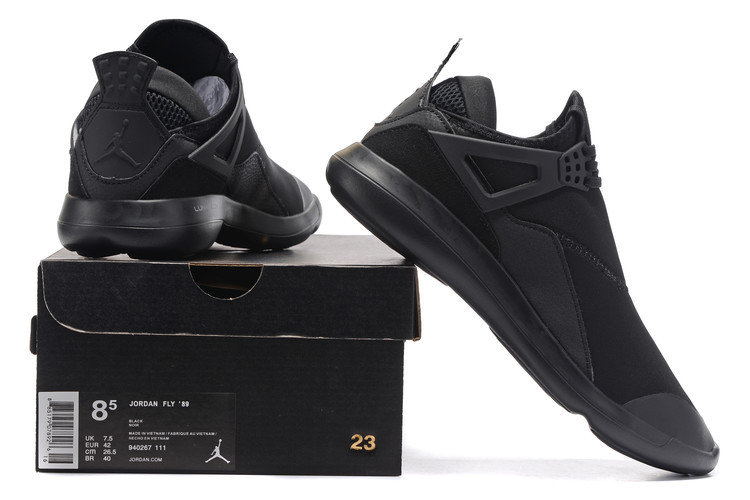 Jordan Fly 89 AJ4 All Black Running Shoes - Click Image to Close