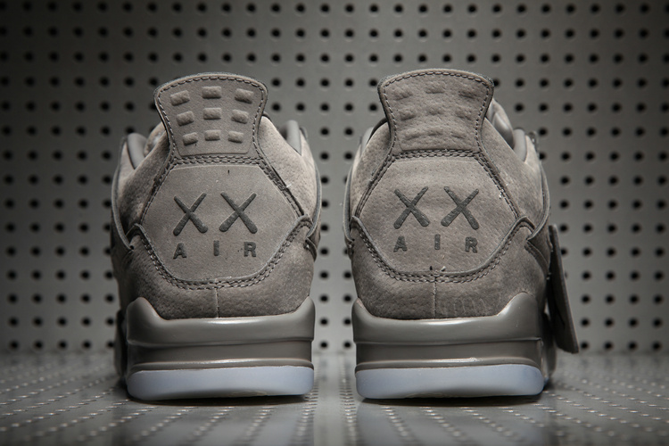 KAWS x Air Jordan 4 Grey Suede Shoes