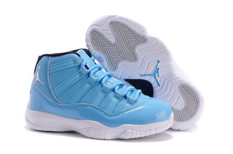 Kids Air Jordan 11 Baby Blue White Shoes - Click Image to Close