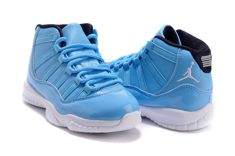 Kids Air Jordan 11 Blue White Shoes - Click Image to Close