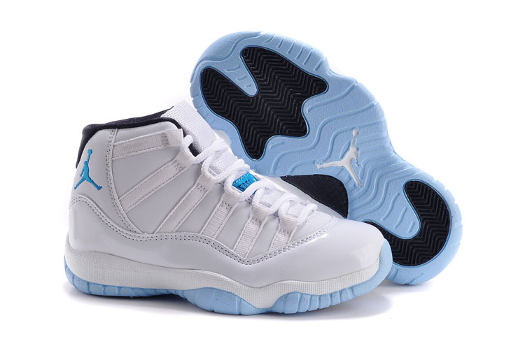 Kids Air Jordan 11 Legend White Blue Shoes