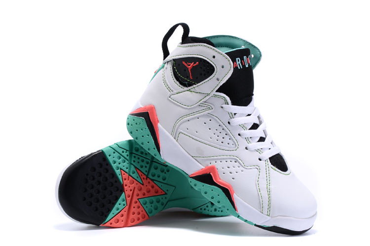 Kids Air Jordan 7 White Blue Orange Shoes - Click Image to Close