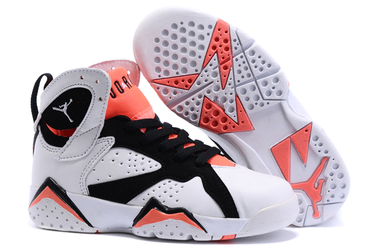 Kids Air Jordan 7 White pink Black Shoes