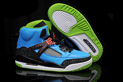 Kids Air Jordan Spizike 3.5 Blue Black Fluorscent Green Shoes - Click Image to Close