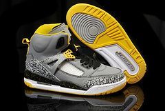 Kids Air Jordan Spizike 3.5 Grey Black Yellow Shoes - Click Image to Close