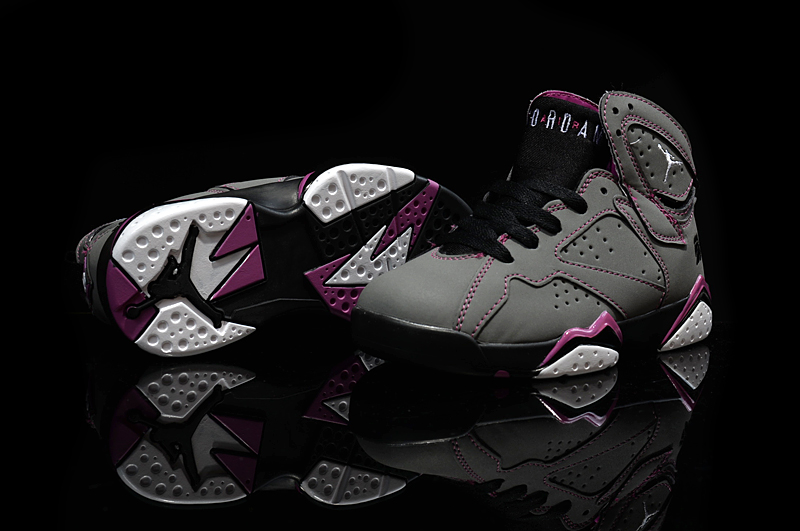 Kids Air jordan 7 Grey Purple Shoes - Click Image to Close