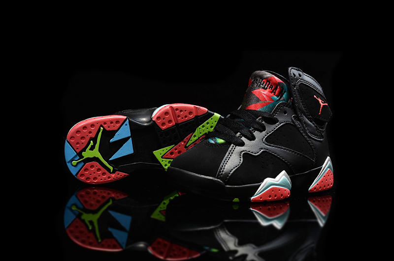 Kids Air jordan 7 Red Black Shoes - Click Image to Close