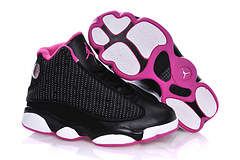 Kids Jordan 13 Black Purple Basketball Shoes