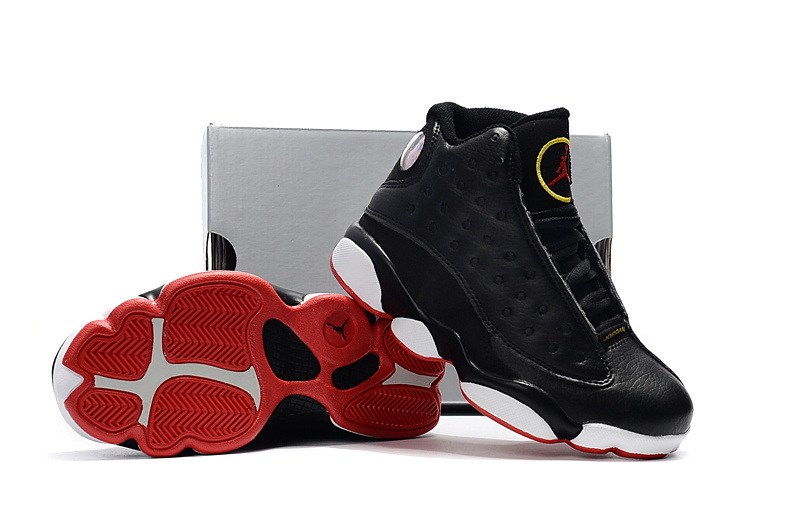 Kids Jordan 13 Black Red White Shoes - Click Image to Close