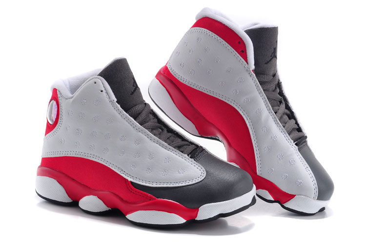 Jordan 13 white red grey - Click Image to Close