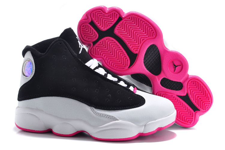 Kids Jordan 13 White Black Red Basketball Shoes - Click Image to Close